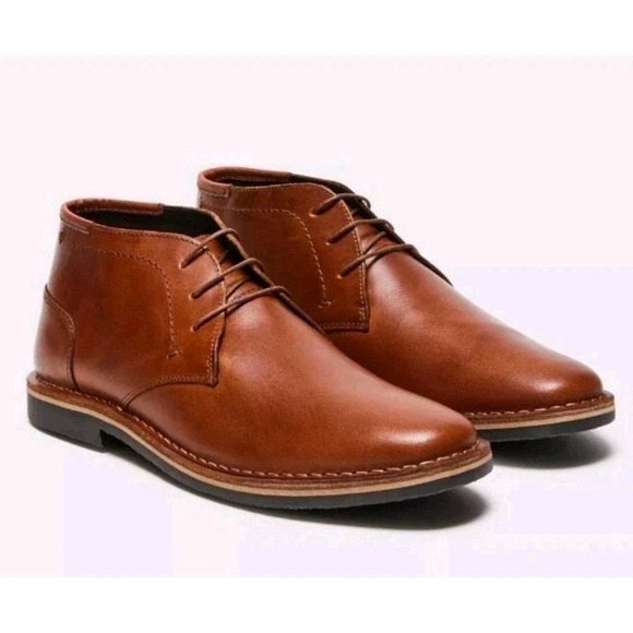 NEW! Steve Madden Men's Harken Leather Chukka Boots Cognac Size 15 $110